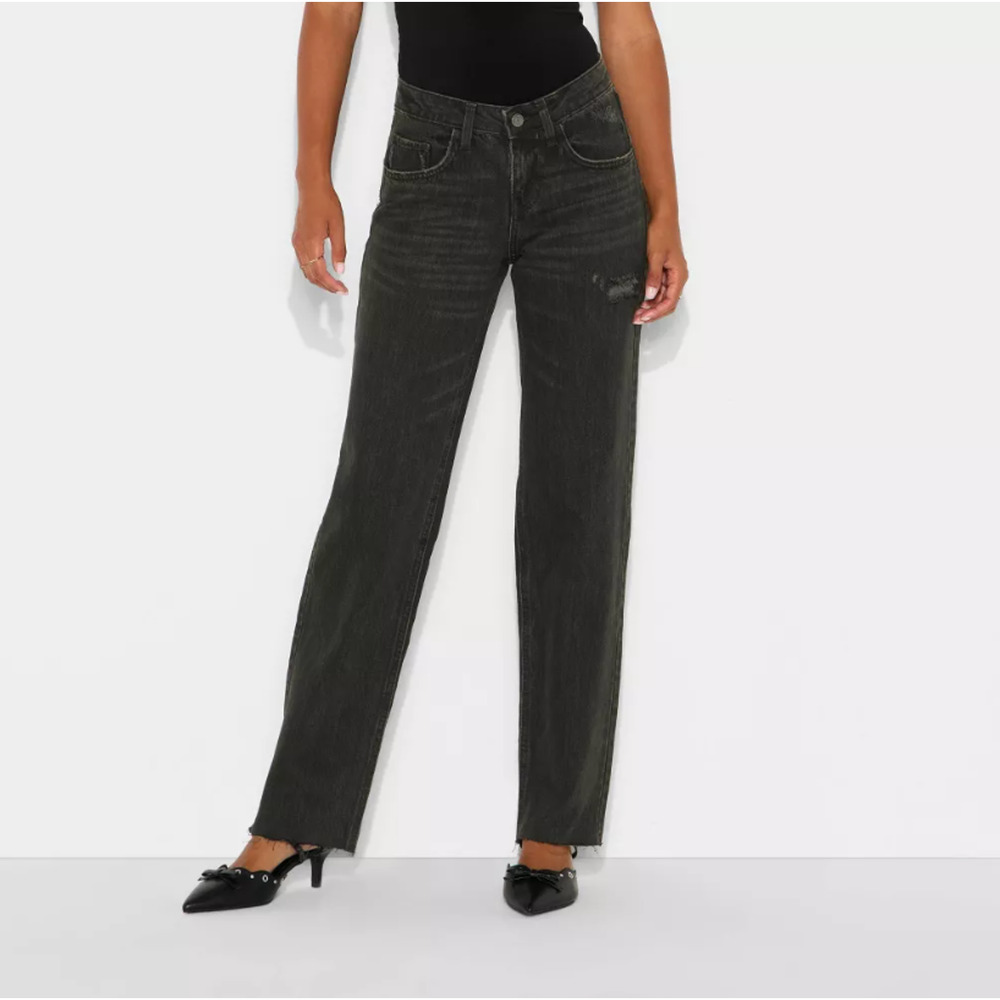 Wild Fable Mid Rise Straight Jeans Womens Size 00 Black Denim NWT